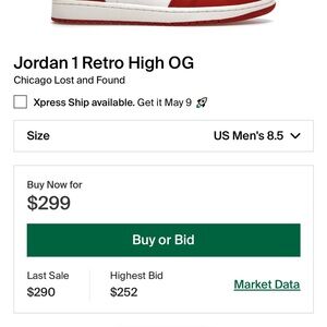 Air Jordan 1 Retro High OG in Red and White